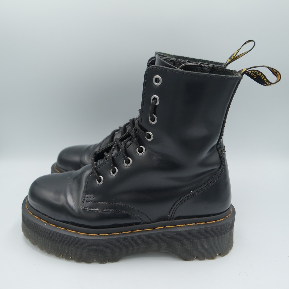Dr. Martens Jadon Black Leather Chunky Platform Boots Women 6 USM 5 37 EU Grunge